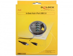 Delock Produits 61898 Delock Hub USB 3.0 4 ports, Alimentation USB interne  / externe 1 port