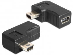 65448 Delock Adapter USB-B mini 5 pin male / female 90°angled