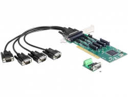89331 Delock PCI Card > 4 x Serial RS-422/485 High Speed 921K 2 kV Isolation 600 W Surge
