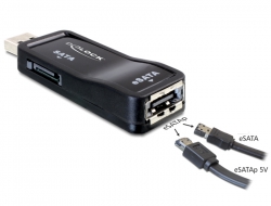 61711 Delock Adaptateur USB 2.0 > eSATAp + SATA