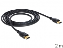 83344 Delock Cable High Speed HDMI with Ethernet A-male / male Slim 2 m