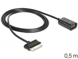 83298 Delock Kabel z 30-pinowym męskim złączem Samsung > żeńskie złącze USB-A OTG 50 cm