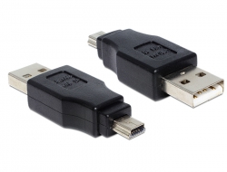65478 Delock Adapter USB A male > USB Mini-B male