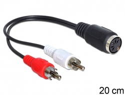 84492 Delock Cable DIN diode jack 5 pole > RCA 2 x male 0,2 m