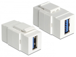 86319 Delock Keystone Module USB 5 Gbps Type-A female to Type-A female white