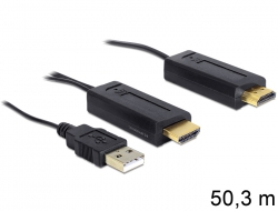 83403 Delock Optisches Kabel High Speed HDMI mit Ethernet A Stecker > Stecker 50,3 m