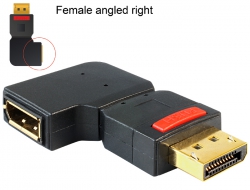 65376 Delock Adapter DisplayPort male > DisplayPort female angled right