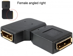 65378 Delock Adapter DisplayPort Buchse > DisplayPort Buchse gewinkelt rechts