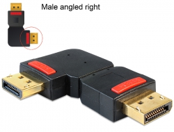 65380 Delock Adapter DisplayPort Stecker > DisplayPort Stecker gewinkelt rechts