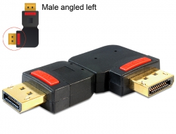 65381 Delock Adapter DisplayPort male > DisplayPort male angled left