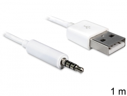 83351 Delock Kabel USB-A Stecker > Klinke 3,5 mm Stecker 4 Pin IPod Shuffle (1-5) 1 m