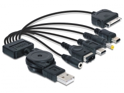 82445 Delock Charging cable USB 2.0 > 6 x iPod + Nintendo + PSP + USB mini + 3.5 DC