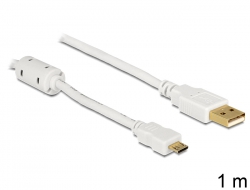 83412 Delock Cable USB 2.0 -A male > USB- micro B male white 1 m