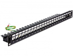 43260 Delock 19″ Keystone Patch Panel 24 Port with strain relief