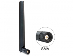 88438 Delock LTE Antenna SMA 1 ~ 2.5 dBi Omnidirectional With Flexible Joint