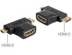 65446 Delock Adapter HDMI-A Buchse > HDMI-C + HDMI-D Stecker 