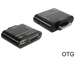 65358 Delock Kit de conexión USB OTG + Lector de tarjetas (tableta Samsung)