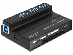 91721 Delock Cititor de carduri USB 3.0 All in 1 + Hub cu 3 Porturi USB 3.0 