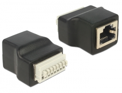 65527 Delock Adapter RJ45 female > Terminal Block with push button 8 pin