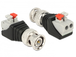 65525 Delock Adapter BNC male > Terminal Block with push button 2 pin