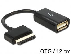 83450 Delock ASUS Eee Pad 40 érintkezős dugó > USB-A OTG hüvely átalakító kábel 12 cm