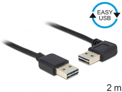 83465  Kabel EASY-USB 2.0 Typ-A Stecker > EASY-USB 2.0 Typ-A Stecker gewinkelt links / rechts 2 m