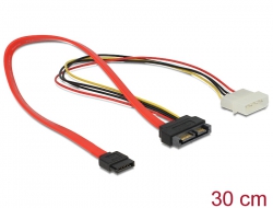 84376 Delock Kabel SATA Slimline Stecker + 4 Pin Strom 12 V > SATA