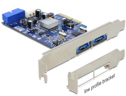 89367 Delock PCI Express Karta > 2 x externí Multiport USB 3.0 + eSATAp + 1 x interní 19 pin USB 3.0