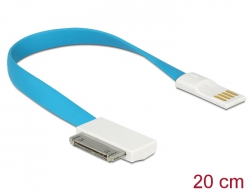 83490 Delock Cable USB 2.0 male > IPhone 30 pin male angled 20 cm blue