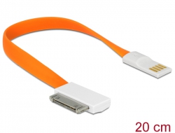 83492 Delock Kabel USB 2.0 Stecker > IPhone 30 Pin Stecker gewinkelt 20 cm orange