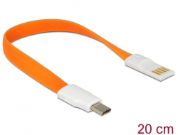 83493 Delock Kabel USB 2.0 Stecker > Micro USB Stecker  20 cm orange 