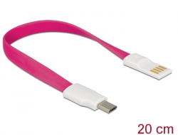 83494 Delock Kabel USB 2.0 Stecker > Micro USB Stecker  20 cm rosa 