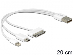 83421 Delock Wielofunkcyjny kabel USB do ładowania 1 x 30-pinowe złącze Apple / Samsung, 1 x 8-pinowe złącze IPhone, 1 x złącze Micro USB