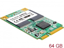54615 Delock mSATA 6 Gb/s Flash Modul 64 GB erweiterter Temperaturbereich