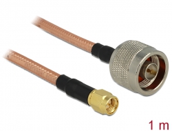 88897 Delock Antenna Cable N Plug > SMA Plug RG-142 1 m low loss