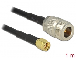 88684 Delock Antenna cable RP-SMA plug > N jack LMR195 1m