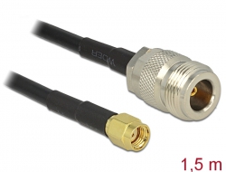 88685 Delock Antenna cable RP-SMA plug bulkhead > N jack LMR195 1,50 m