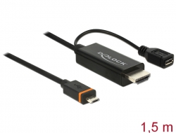 83534 Delock Kabel SlimPort / MyDP Stecker > High Speed HDMI Stecker + USB Micro-B Buchse