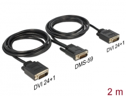 83496 Delock Kabel DMS-59 Stecker > 2 x DVI 24+1 Stecker 2 m