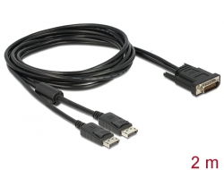 83507 Delock Kabel DMS-59 Stecker > 2 x DisplayPort Stecker 2 m
