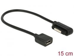83559 Delock Cable de carga USB Micro-B hembra > Conector magnético de Sony de 15 cm
