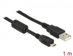 82298 Delock USB 2.0-kabel, Typ-A hane > USB 2.0 Typ Micro-A hane 1 m svart