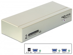 87654 Delock Divisor de audio y vídeo VGA de 2 puertos de 450 MHz