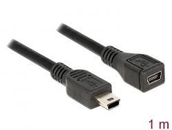 82667 Delock Kabel USB 2.0 mini-B Verlängerung St/Bu  1m