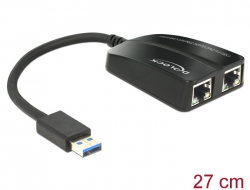 62583 Delock Προσαρμογέας USB 3.0 > 2 x Gigabit LAN 10/100/1000 Mb/s