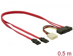 83054 Delock Cable SAS SFF-8482 + Power > 2 x SATA 7 pin 0.5 m