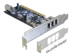 89179 Delock Karta PCI > 3 x zewnętrzne + 1 x wewnętrzne FireWire A
