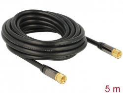 88921 Delock Anténní kabel F samec > F samec RG-6/U 5 m černý