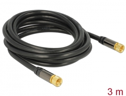 88920 Delock Antenna cable F Plug > F Plug RG-6/U 3 m black