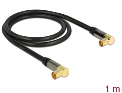 88781 Delock Anténní kabel IEC samec pravoúhlý > IEC samice pravoúhlý RG-6/U 1 m černý